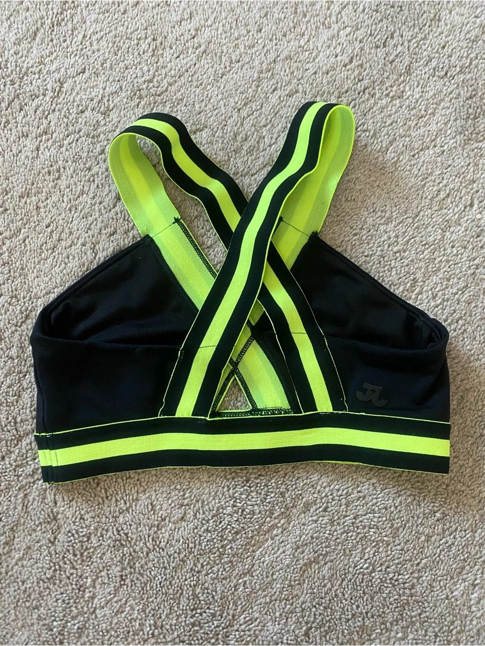 Jo+Jax Black & Neon Yellow Top YL Large